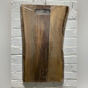 NEW Premium Hard Maple Wood Live Edge Charcuterie Board with Handle 
23” X 14”